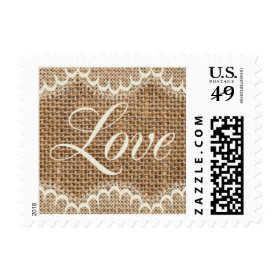 Rustic Wedding Burlap Love Stamps