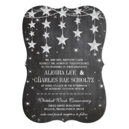 Rustic Wedding Chalkboard Under The Stars Personalized Announcement