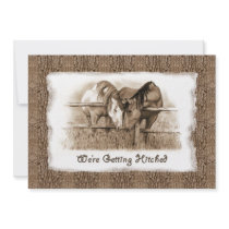 Rustic Wedding Invitation: Getting Hitched: Horses
