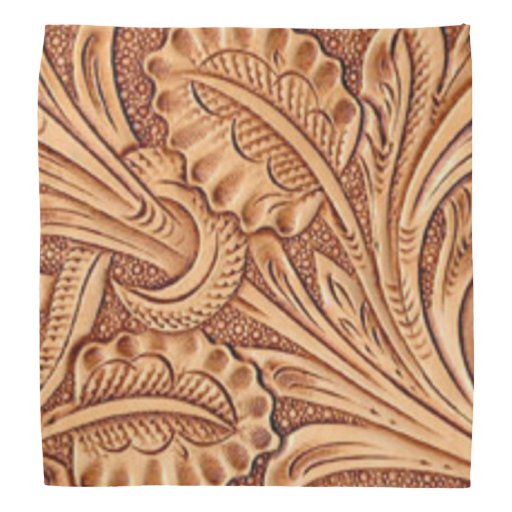 Rustic western country pattern tooled leather bandana | Zazzle