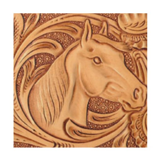 Rustic western Horse pattern tooled leather Wood Print | Zazzle