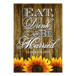 Rustic Western Sunflower Wedding RSVP Cards