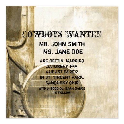 rustic western vintage truck country wedding personalized invites