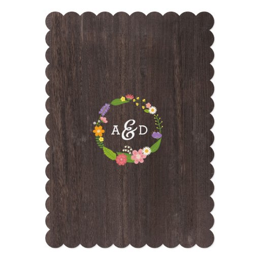 Rustic Whimsical Woodland Floral Wreath Wedding Cards