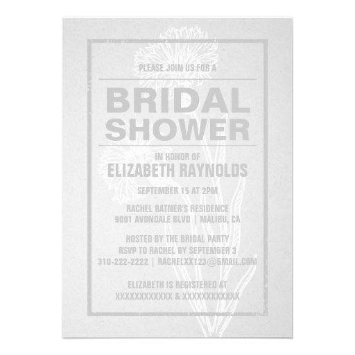 Rustic White Bridal Shower Invitations