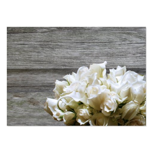 Rustic White Flowers Registry Insert Cards Business Card (back side)