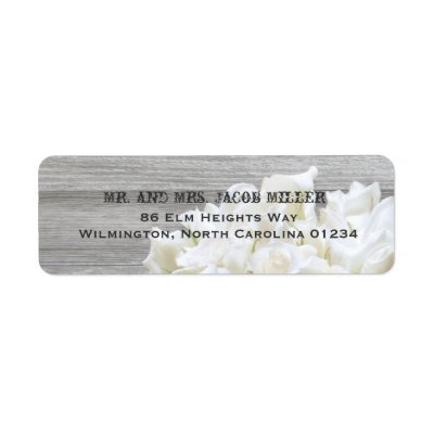 Rustic White Flowers Return Address Labels