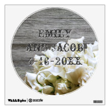 Rustic White Flowers Wedding or Shower Wall Decal