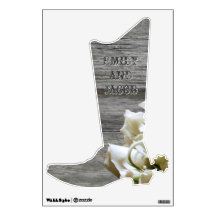 Rustic White Flowers Wedding or Shower Wall Decal