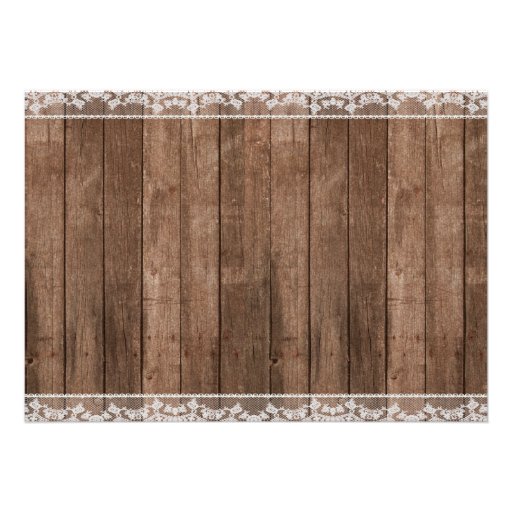 Rustic White Lace & Wood 50th Wedding Anniversary Invitations