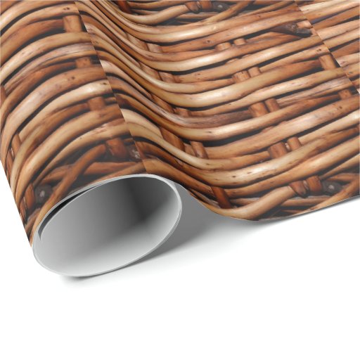 Rugged Wicker Basket Look Gift Wrap Paper Zazzle