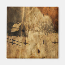 Rustic Winter Scene Magnet magnets