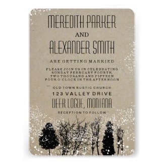 RUSTIC WINTER WEDDING INVITATION