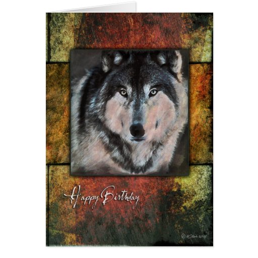 Rustic Wolf Birthday Card Greeting Cards | Zazzle