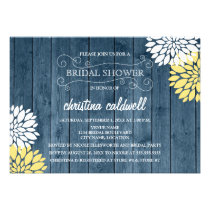Rustic Wood and Floral Burst Bridal Shower invitations