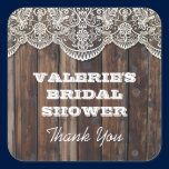 Rustic Wood and Lace Bridal Shower stickers