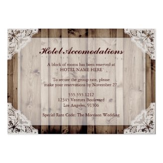 Rustic Wood and Lace Hotel Accommodations