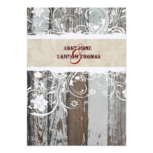 Rustic Wood and Parchment Wedding Invitations