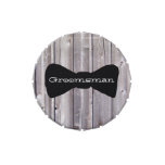 Rustic Wood Bow Tie Custom Wedding Candy Tin at Zazzle