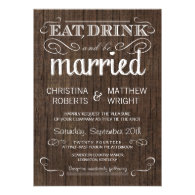 Rustic Wood Country Wedding Invitations