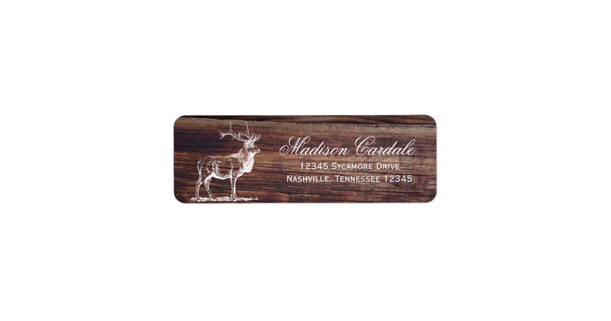 Rustic Wood Elk Wildlife Address Labels Zazzle
