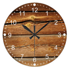 Rustic Wood Grain Boards Design Country Gifts Wall Clock