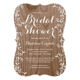 Rustic Wood Grain Bridal Shower Invitations