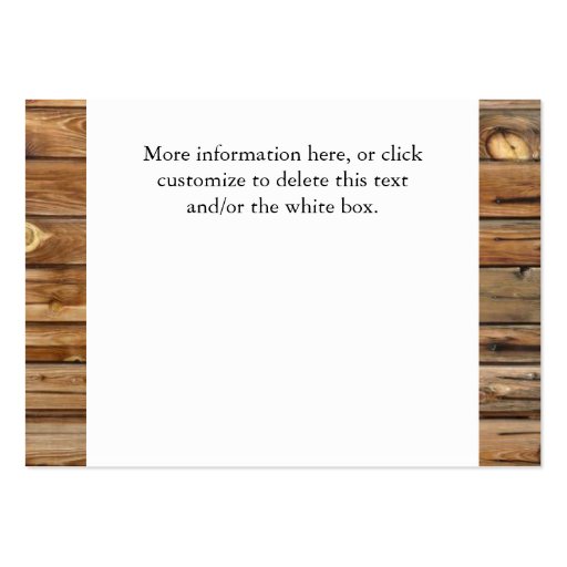 Rustic Wood Hotel Accommodation Enclosure Cards Business Cards (back side)
