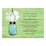 Rustic Wood Mason Jar and Wildflowers Wedding invitations
