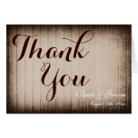 Rustic Wood Personalized Wedding Thank You Cards