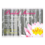 Rustic Wood Planks & Lotus Flower Bridal Shower Personalized Invitation
