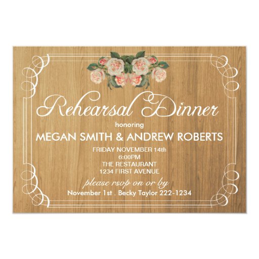 Rustic Wood Rehearsal Dinner Invitation Zazzle 2615