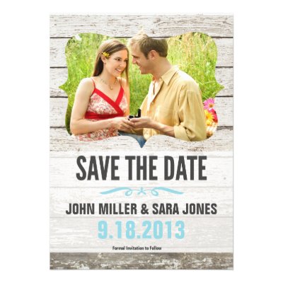 Rustic Wood Save The Date Custom Announcements