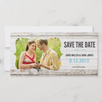 Rustic Wood Save The Date Customized Photo Card