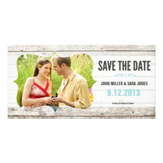 Rustic Wood Save The Date Customized Photo Card