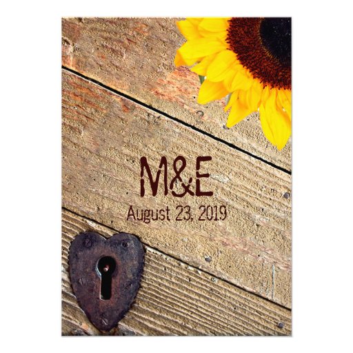 Rustic Wood Sunflower Bridal Shower Invitation