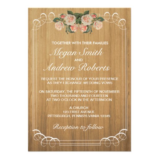 Rustic Wood Wedding Invitation