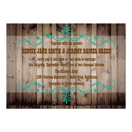 Rustic Wood Wedding Invitation