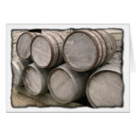 Rustic Wooden Barrels Greeting Card