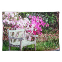 Rustic Wooden Bench In The Park Place Mats