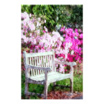 Rustic Wooden Bench In The Park Personalized Stationery