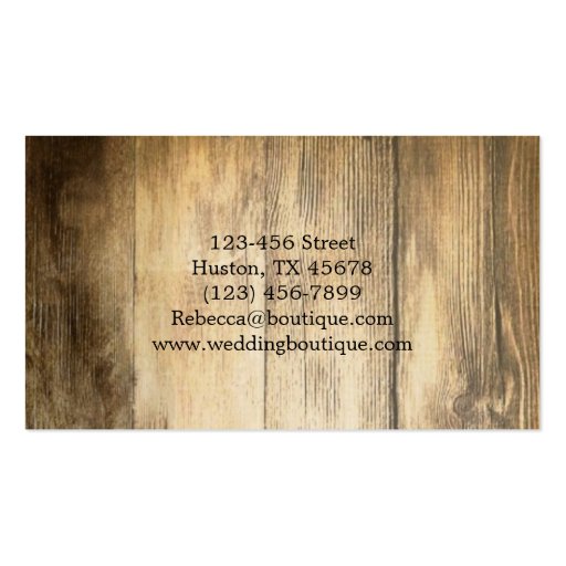 rustic woodgrain western farmhouse country fashion business card template (back side)