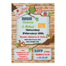 Rustic Woodland Couples Baby Shower Invitations