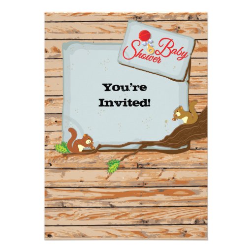 Rustic Woodland Couples Baby Shower Invitations