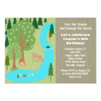 Rustic Woodland Nature Birthday Party Card