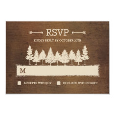 Rustic Woodland RSVP /Wedding Response Cards Personalized Invitations