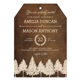 Rustic Woodland Wedding Invitations Invites