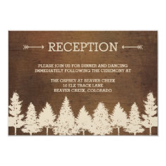 Rustic Woodland Wedding Reception Cards Announcements