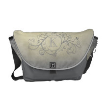 Rustic Yellow and Grey Bohemian  Flourish Commuter Bag
