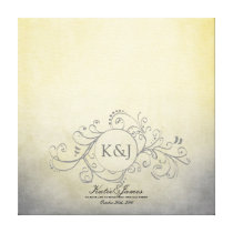 Rustic Yellow and Grey Bohemian Guest Book Canvas Gallery Wrap Canvas